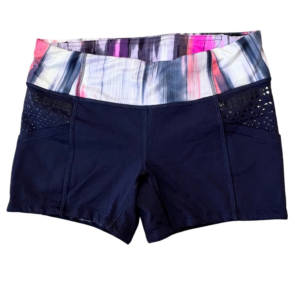 Lululemon Run Shorty Short Women 6‎ Abstract Print 3.5 Running Yoga Gorpcore